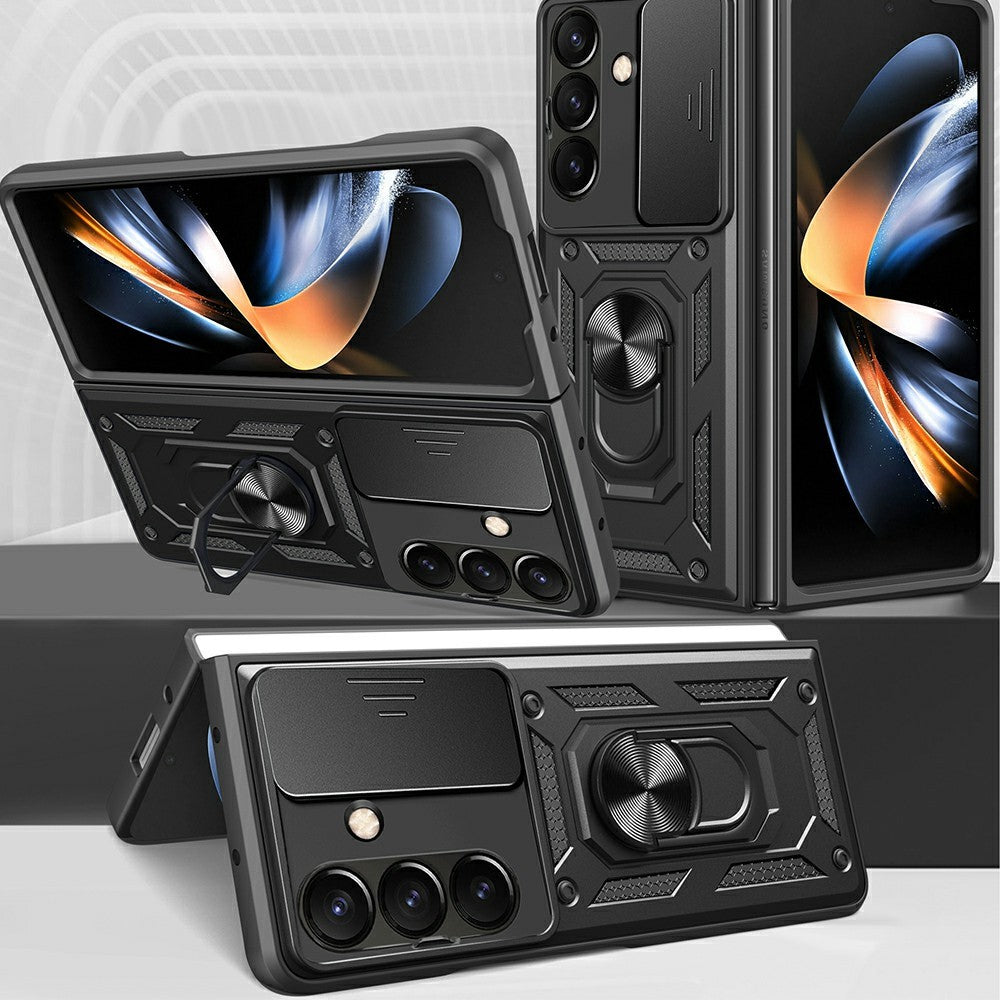 For Samsung Galaxy Z Fold8 Ultra Case with Slide Camera Lid PC + TPU Kickstand Phone Cover