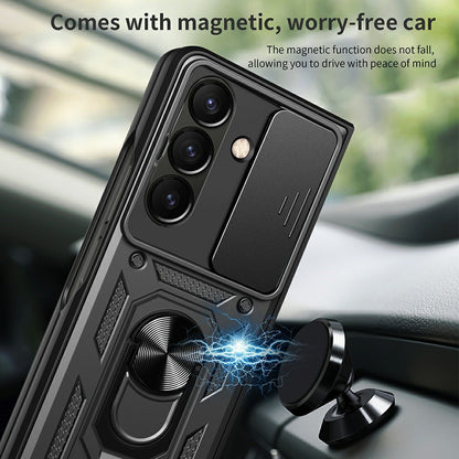 For Samsung Galaxy Z Fold8 Ultra Case with Slide Camera Lid PC + TPU Kickstand Phone Cover