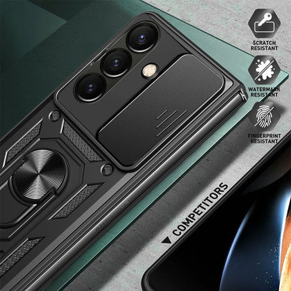 For Samsung Galaxy Z Fold8 Ultra Case with Slide Camera Lid PC + TPU Kickstand Phone Cover
