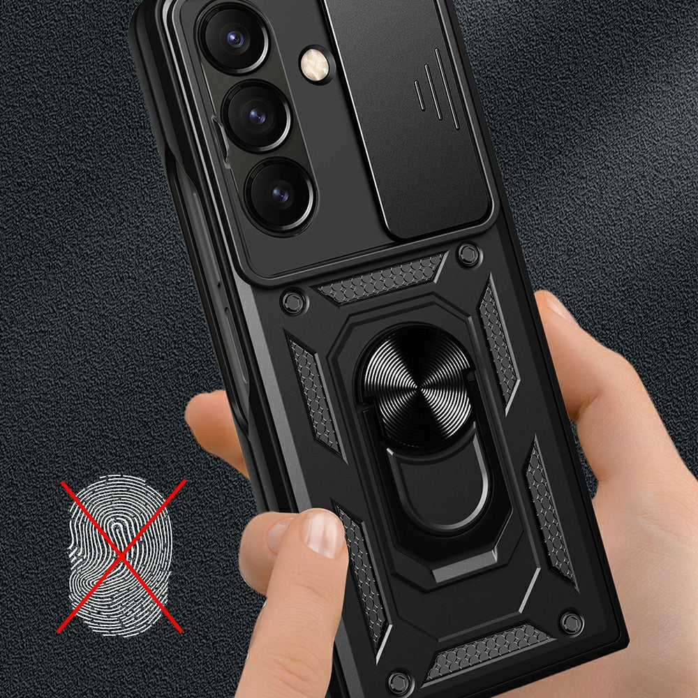 For Samsung Galaxy Z Fold8 Ultra Case with Slide Camera Lid PC + TPU Kickstand Phone Cover