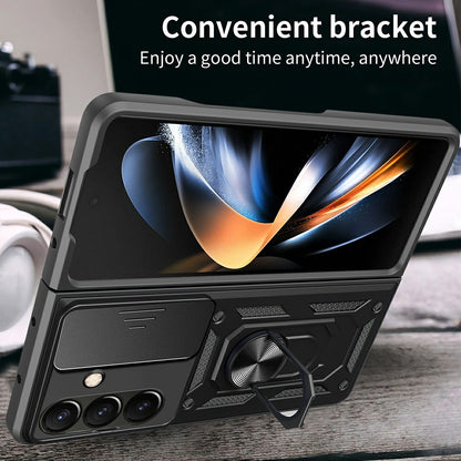 For Samsung Galaxy Z Fold8 Ultra Case with Slide Camera Lid PC + TPU Kickstand Phone Cover