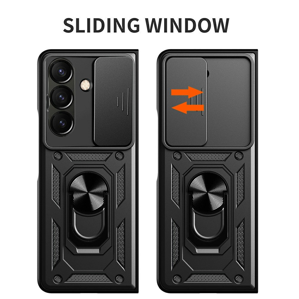 For Samsung Galaxy Z Fold8 Ultra Case with Slide Camera Lid PC + TPU Kickstand Phone Cover