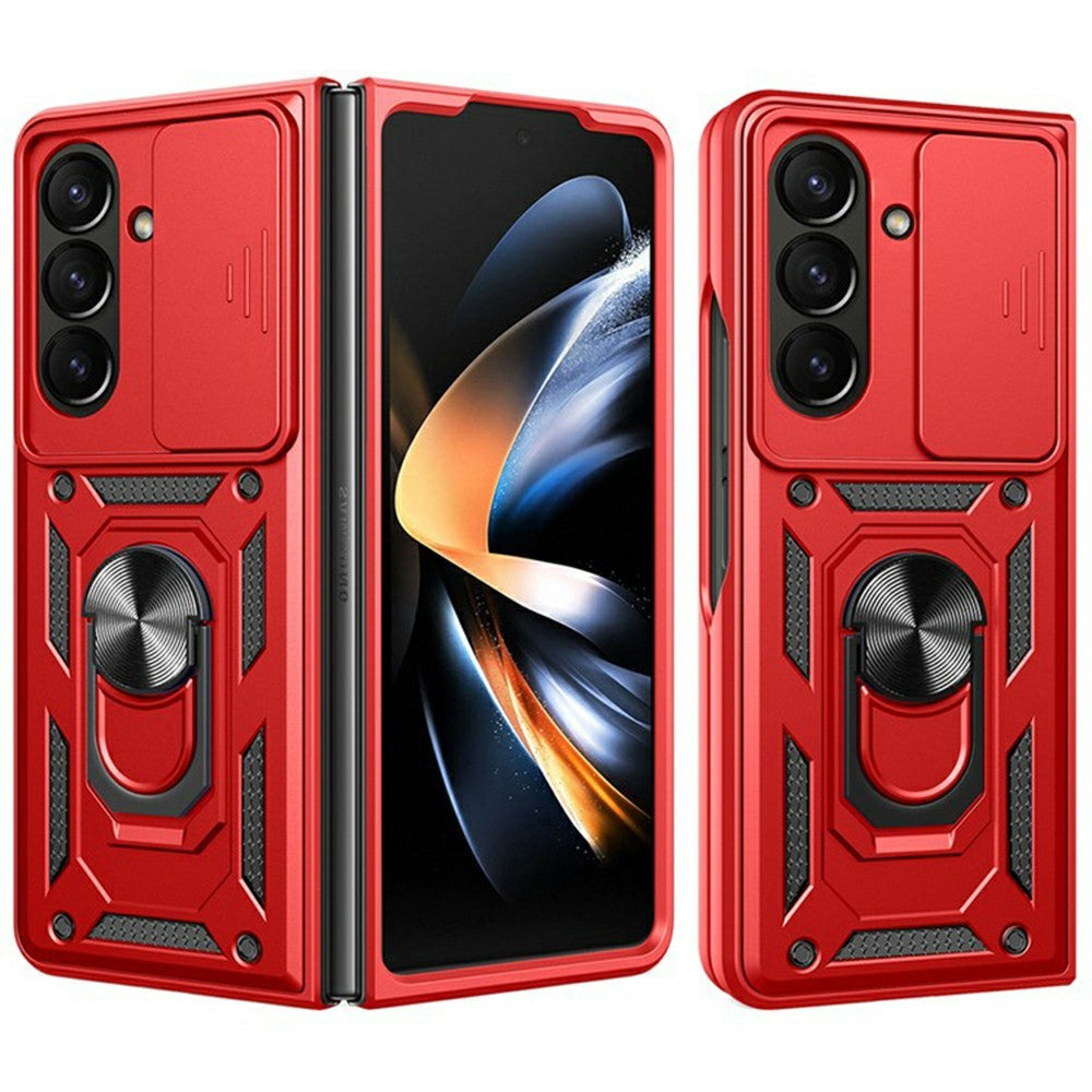 For Samsung Galaxy Z Fold8 Ultra Case with Slide Camera Lid PC + TPU Kickstand Phone Cover