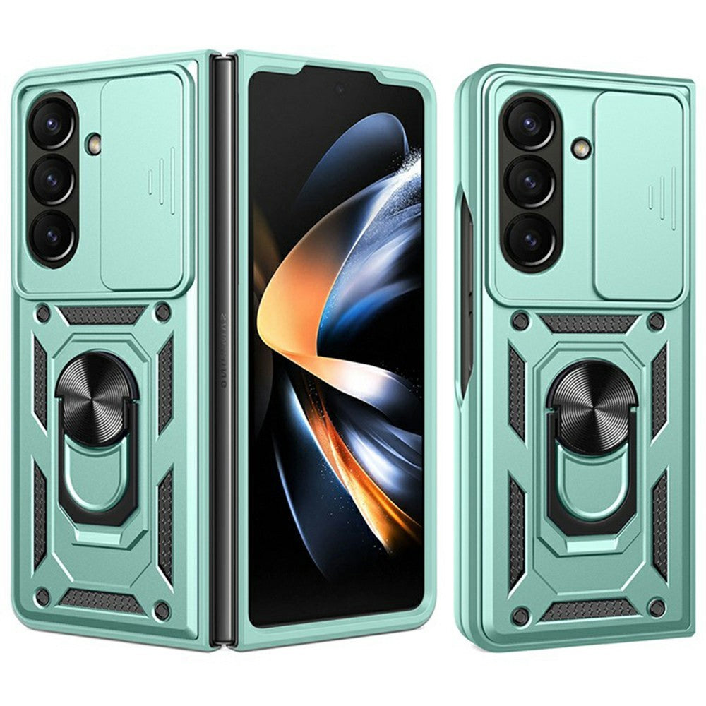 For Samsung Galaxy Z Fold8 Ultra Case with Slide Camera Lid PC + TPU Kickstand Phone Cover