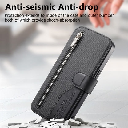 For Samsung Galaxy S25 Ultra Magnetic Case RFID Blocking Detachable Wallet Stand Cloth Texture Leather Phone Cover