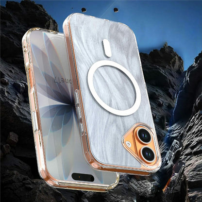 For iPhone 16 Magnetic Case Foxtail Pattern TPU + Acrylic Shockproof Phone Cover
