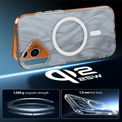 For iPhone 16 Magnetic Case Foxtail Pattern TPU + Acrylic Shockproof Phone Cover