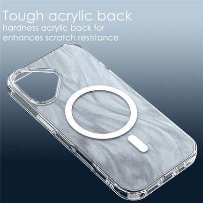 For iPhone 16 Magnetic Case Foxtail Pattern TPU + Acrylic Shockproof Phone Cover