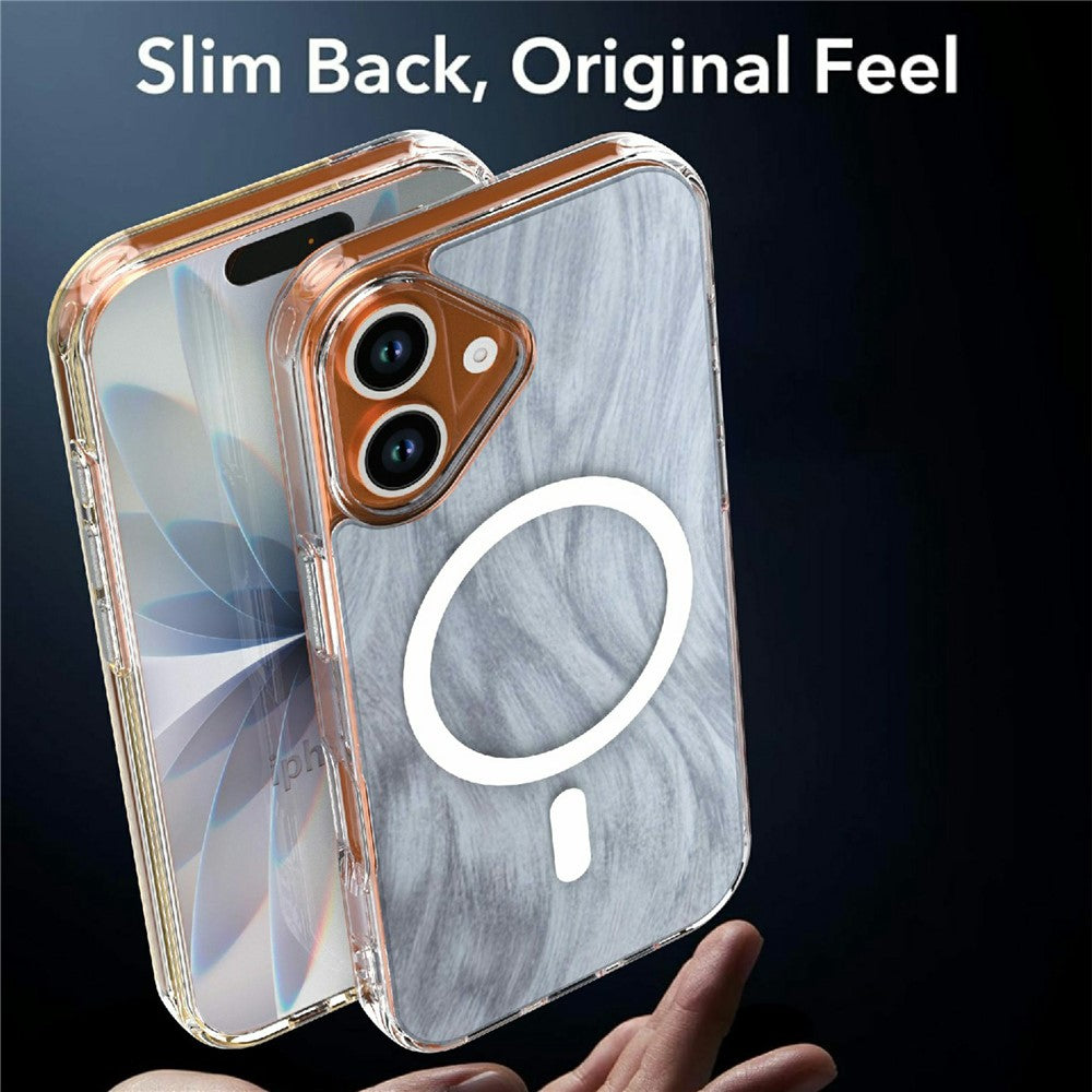 For iPhone 16 Magnetic Case Foxtail Pattern TPU + Acrylic Shockproof Phone Cover