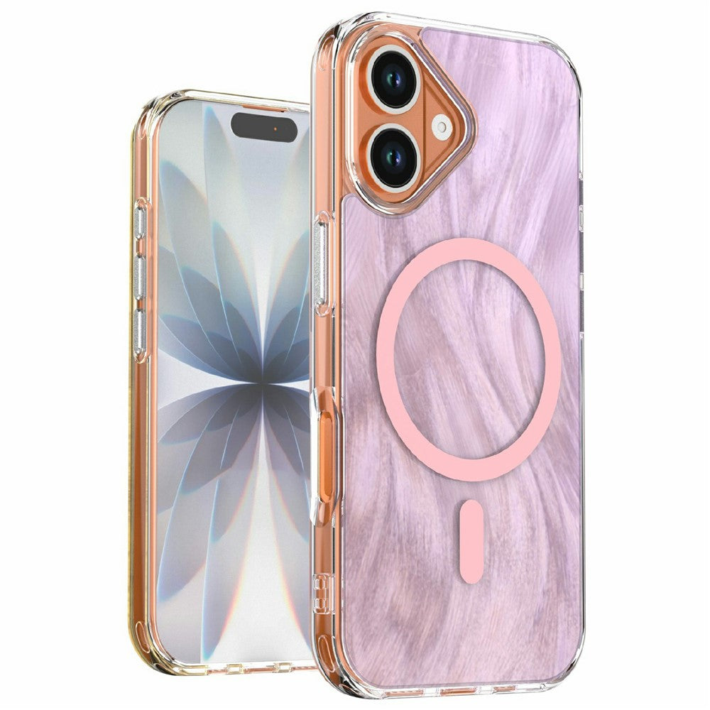 For iPhone 16 Magnetic Case Foxtail Pattern TPU + Acrylic Shockproof Phone Cover