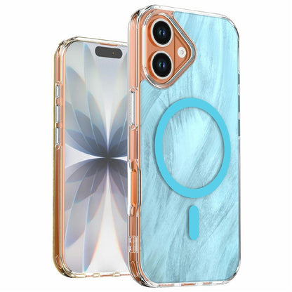 For iPhone 16 Magnetic Case Foxtail Pattern TPU + Acrylic Shockproof Phone Cover