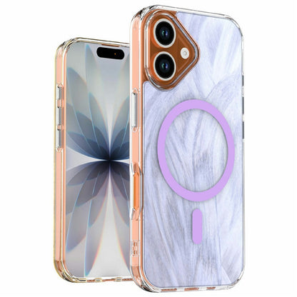 For iPhone 16 Magnetic Case Foxtail Pattern TPU + Acrylic Shockproof Phone Cover
