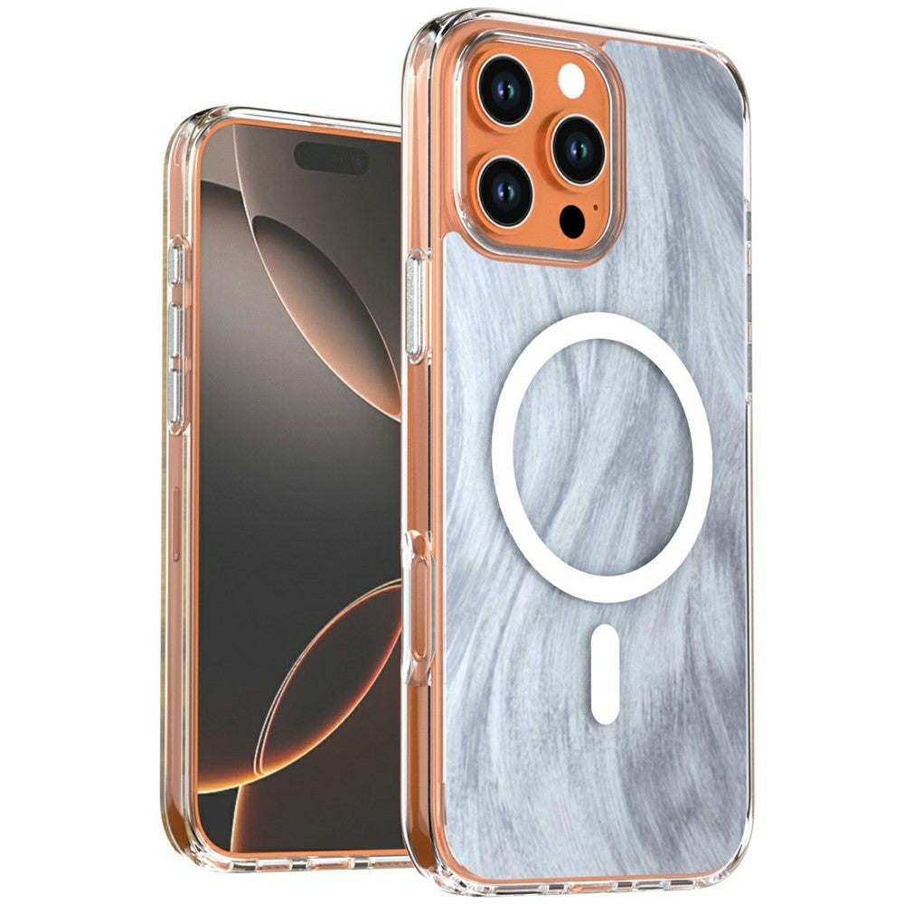For iPhone 16 Pro Magnetic Case Foxtail Pattern TPU + Acrylic Shockproof Phone Cover