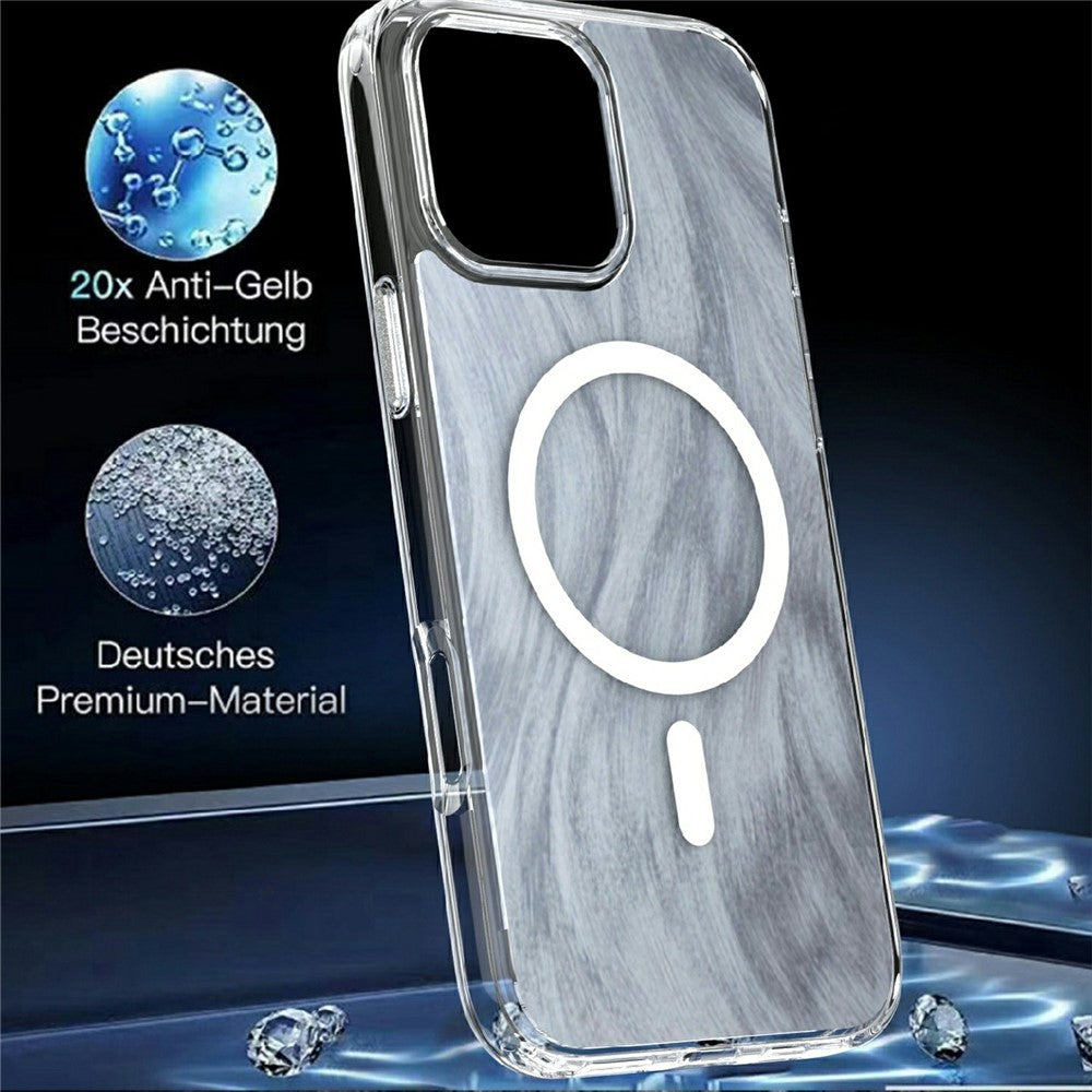 For iPhone 16 Pro Magnetic Case Foxtail Pattern TPU + Acrylic Shockproof Phone Cover