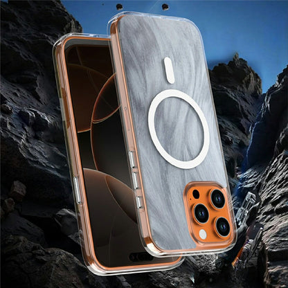 For iPhone 16 Pro Magnetic Case Foxtail Pattern TPU + Acrylic Shockproof Phone Cover