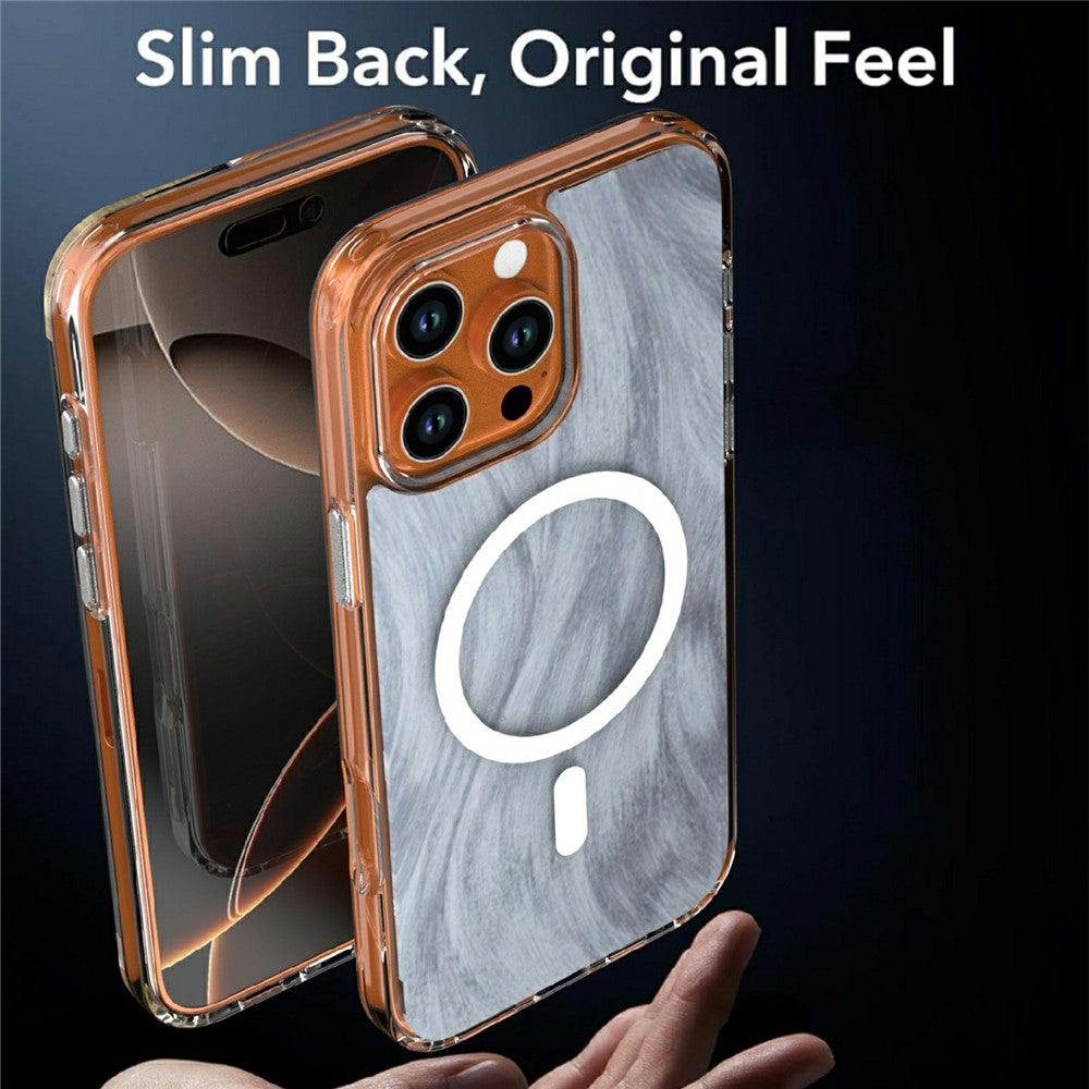 For iPhone 16 Pro Magnetic Case Foxtail Pattern TPU + Acrylic Shockproof Phone Cover