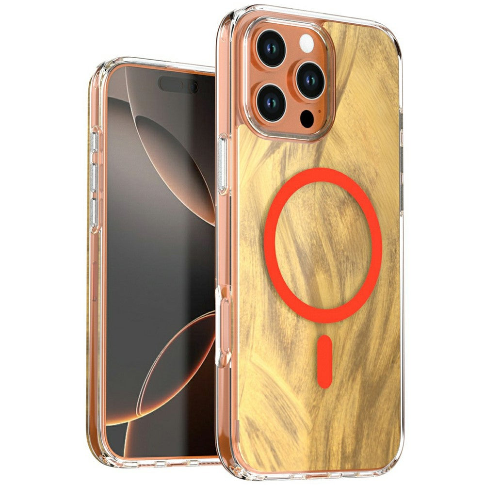 For iPhone 16 Pro Magnetic Case Foxtail Pattern TPU + Acrylic Shockproof Phone Cover