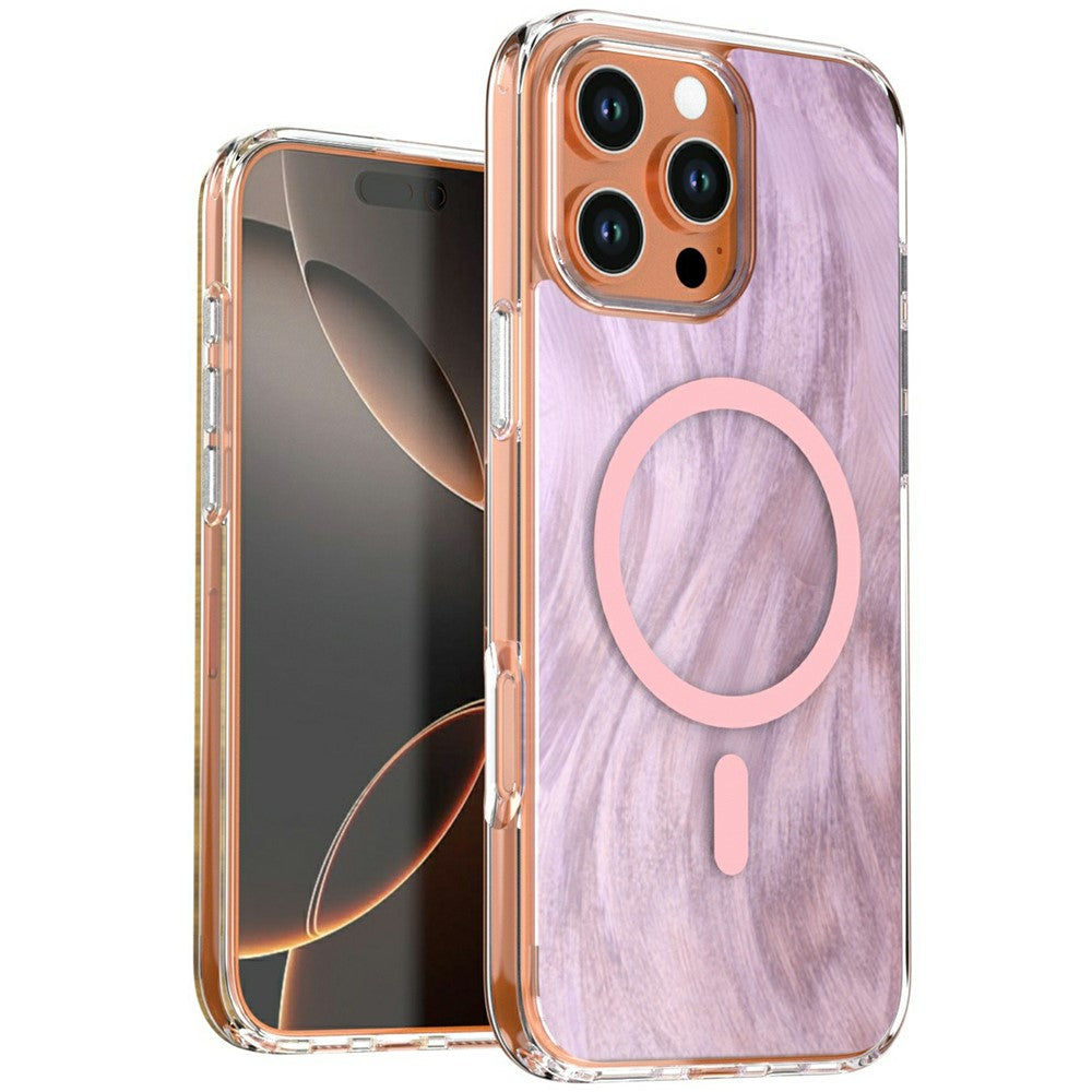 For iPhone 16 Pro Magnetic Case Foxtail Pattern TPU + Acrylic Shockproof Phone Cover