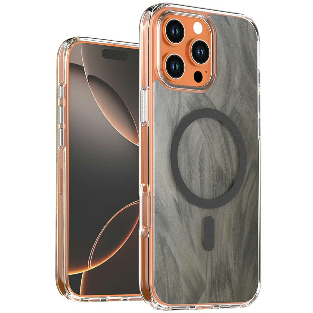 For iPhone 16 Pro Magnetic Case Foxtail Pattern TPU + Acrylic Shockproof Phone Cover
