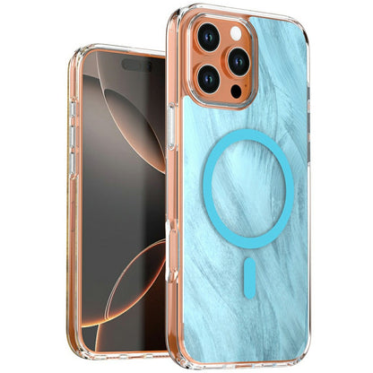 For iPhone 16 Pro Magnetic Case Foxtail Pattern TPU + Acrylic Shockproof Phone Cover