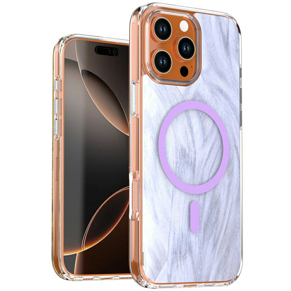 For iPhone 16 Pro Magnetic Case Foxtail Pattern TPU + Acrylic Shockproof Phone Cover