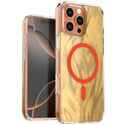 For iPhone 16 Pro Max Magnetic Case Foxtail Pattern TPU + Acrylic Shockproof Phone Cover