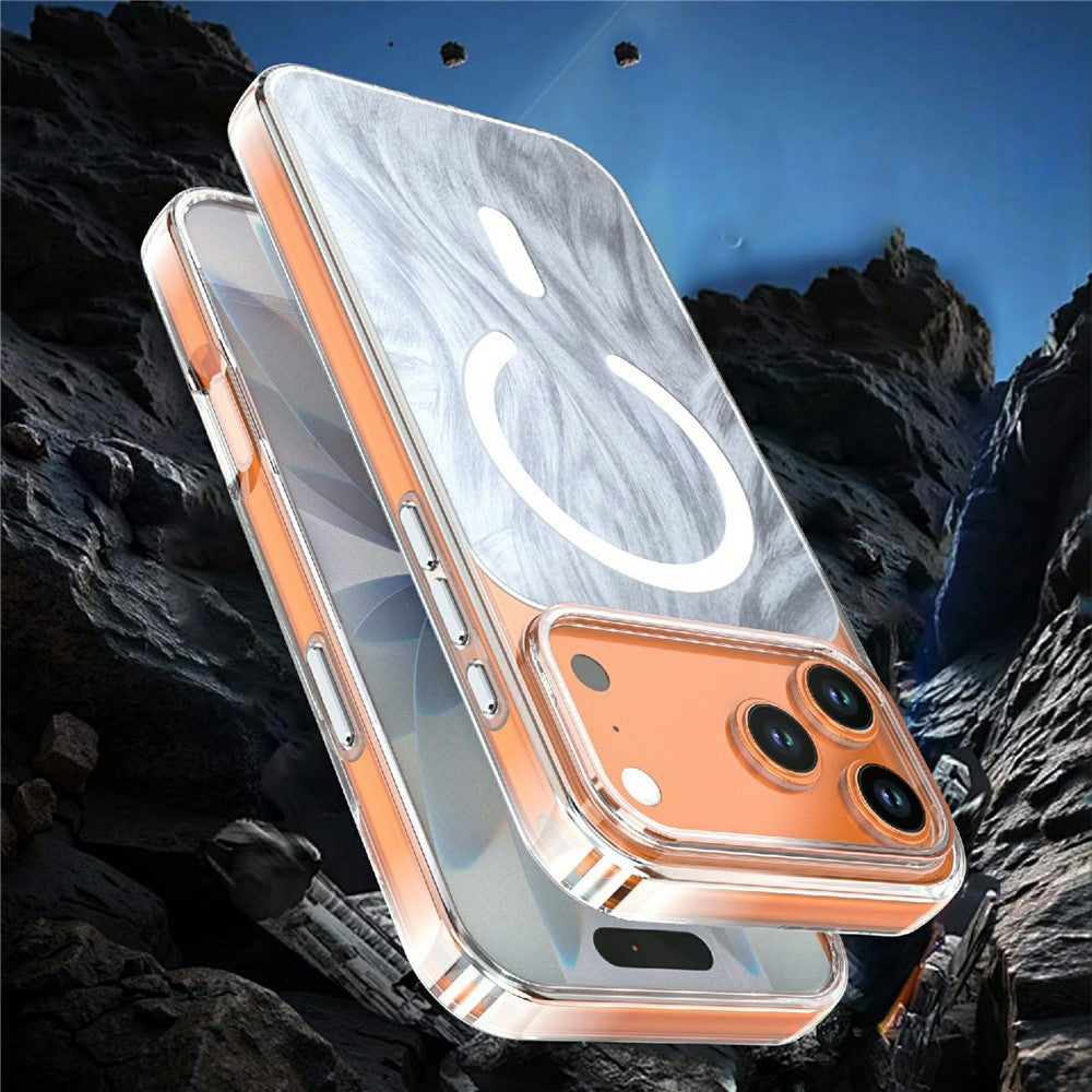 For iPhone 17 Pro Magnetic Case Foxtail Pattern TPU + Acrylic Shockproof Phone Cover