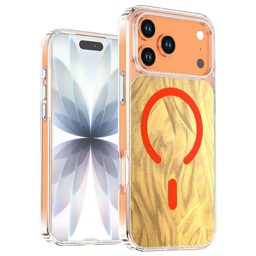 For iPhone 17 Pro Magnetic Case Foxtail Pattern TPU + Acrylic Shockproof Phone Cover