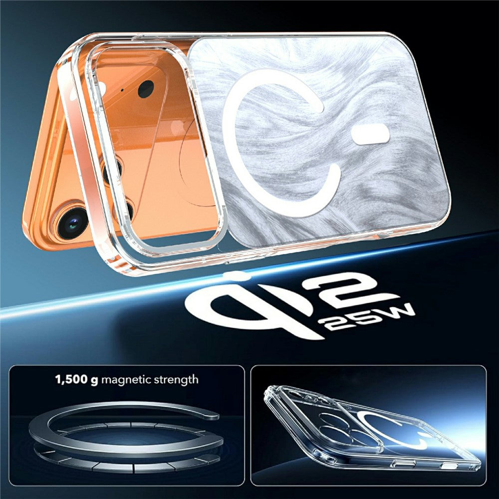 For iPhone 17 Pro Max Magnetic Case Foxtail Pattern TPU + Acrylic Shockproof Phone Cover