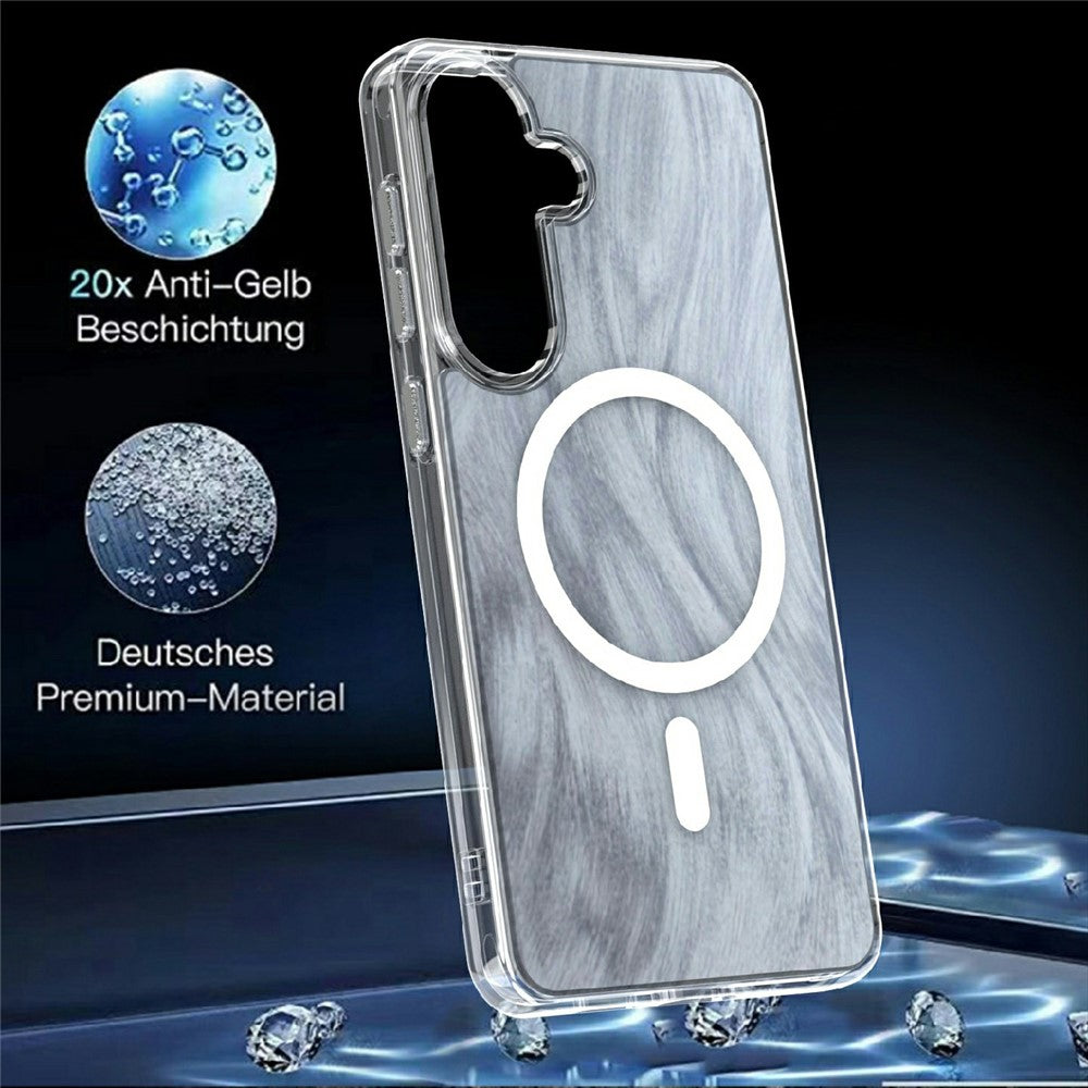 For Samsung Galaxy S26+ Magnetic Case Foxtail Pattern TPU + Acrylic Shockproof Phone Cover