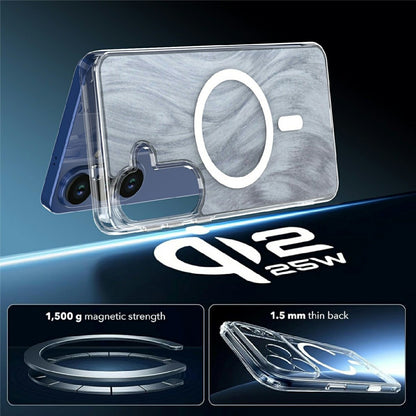 For Samsung Galaxy S26+ Magnetic Case Foxtail Pattern TPU + Acrylic Shockproof Phone Cover