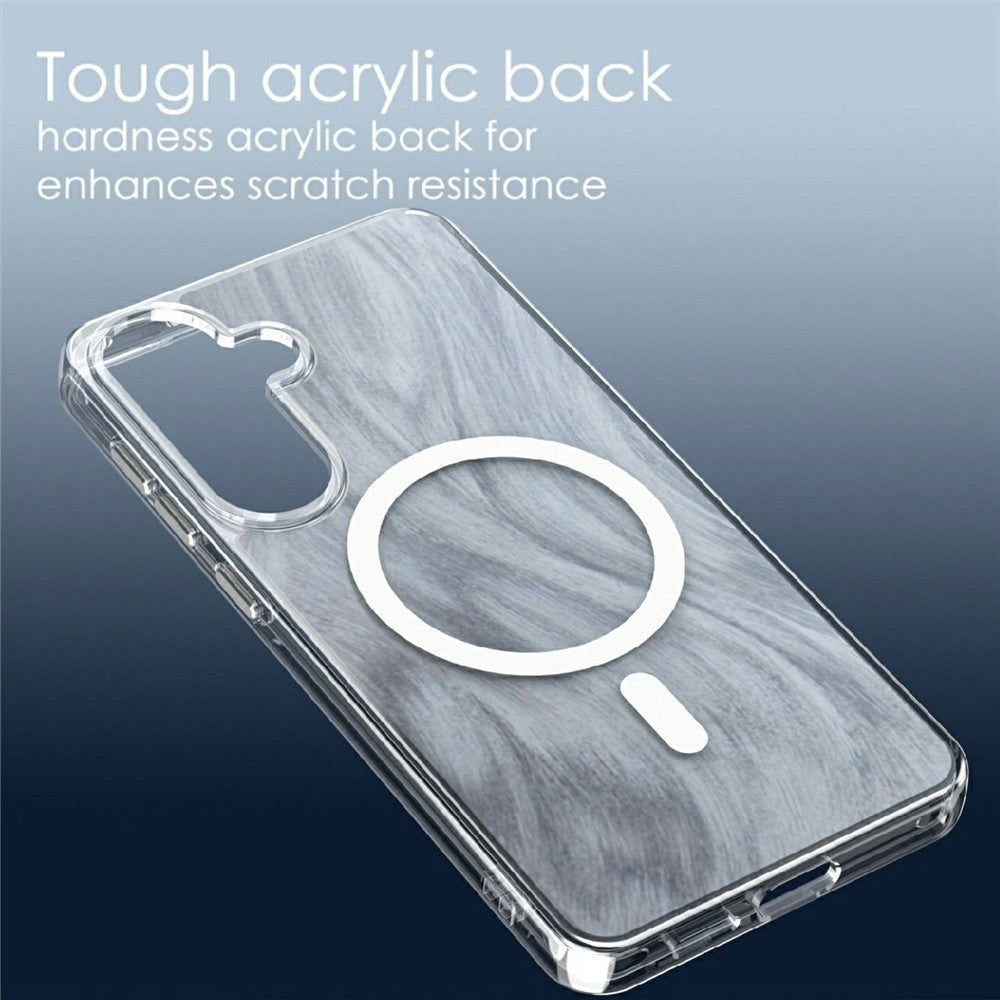 For Samsung Galaxy S26+ Magnetic Case Foxtail Pattern TPU + Acrylic Shockproof Phone Cover