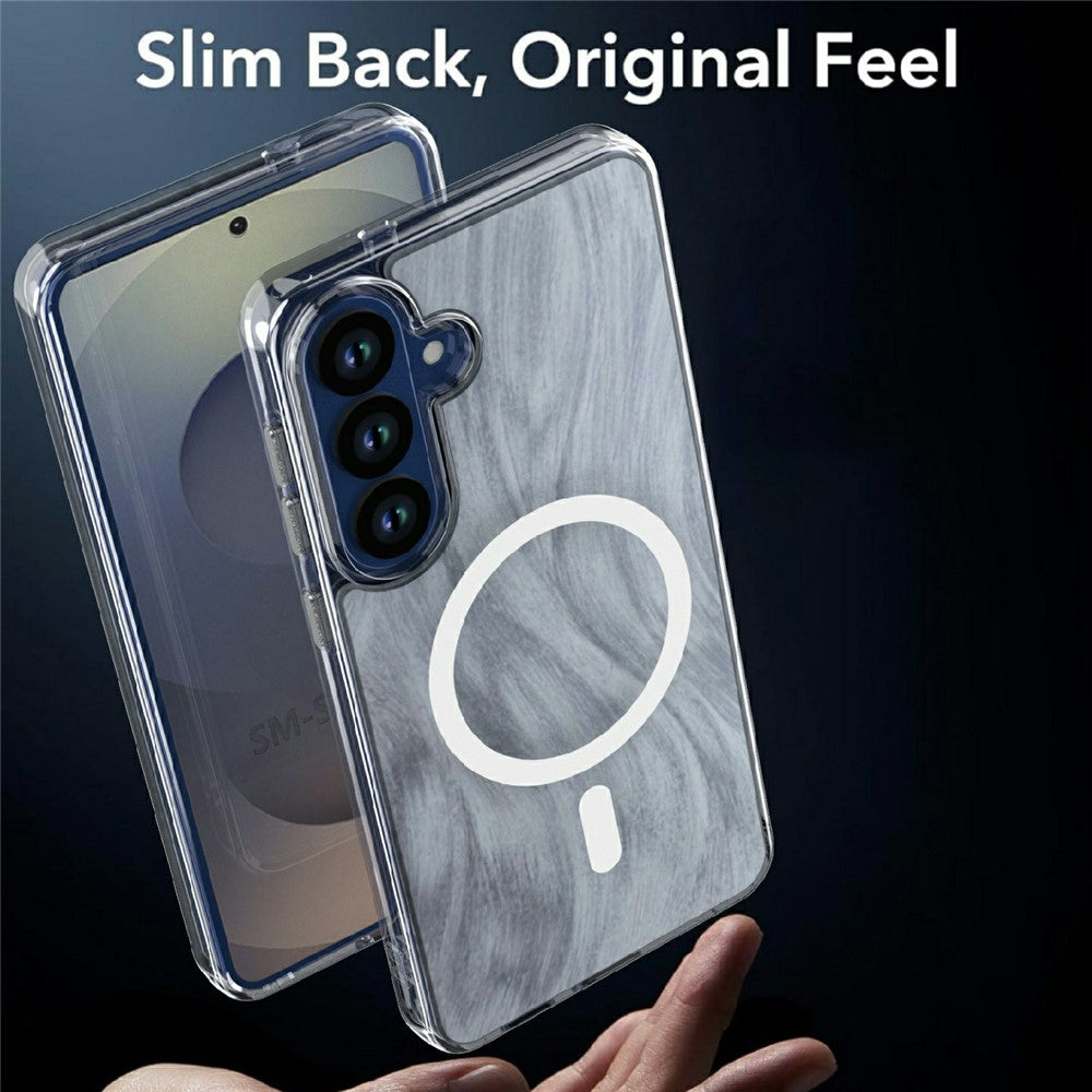 For Samsung Galaxy S26+ Magnetic Case Foxtail Pattern TPU + Acrylic Shockproof Phone Cover