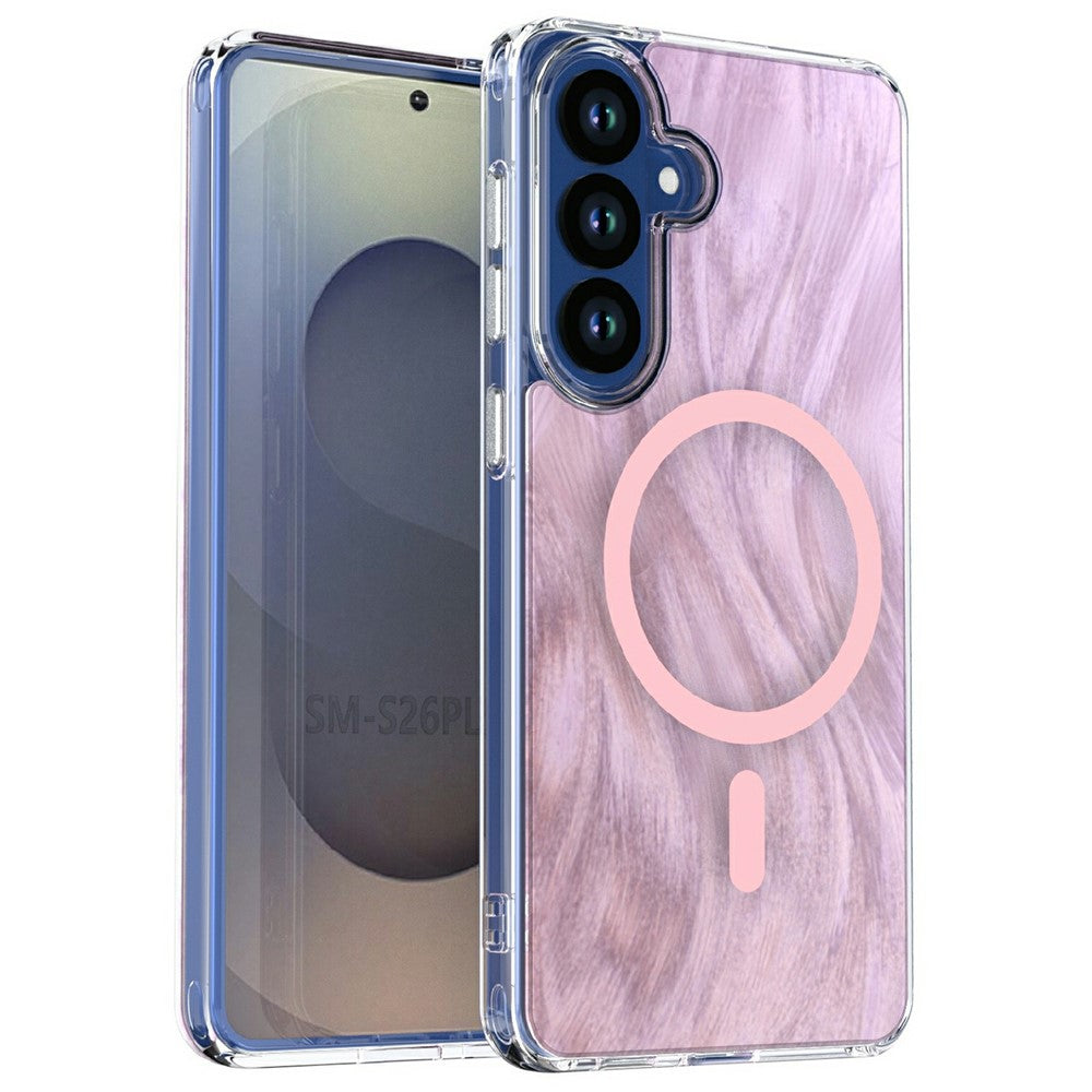 For Samsung Galaxy S26+ Magnetic Case Foxtail Pattern TPU + Acrylic Shockproof Phone Cover