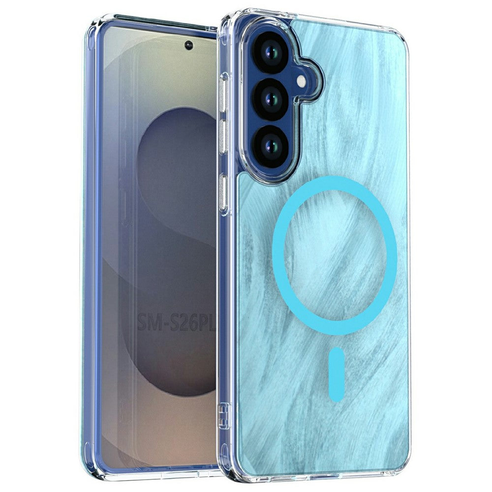 For Samsung Galaxy S26+ Magnetic Case Foxtail Pattern TPU + Acrylic Shockproof Phone Cover