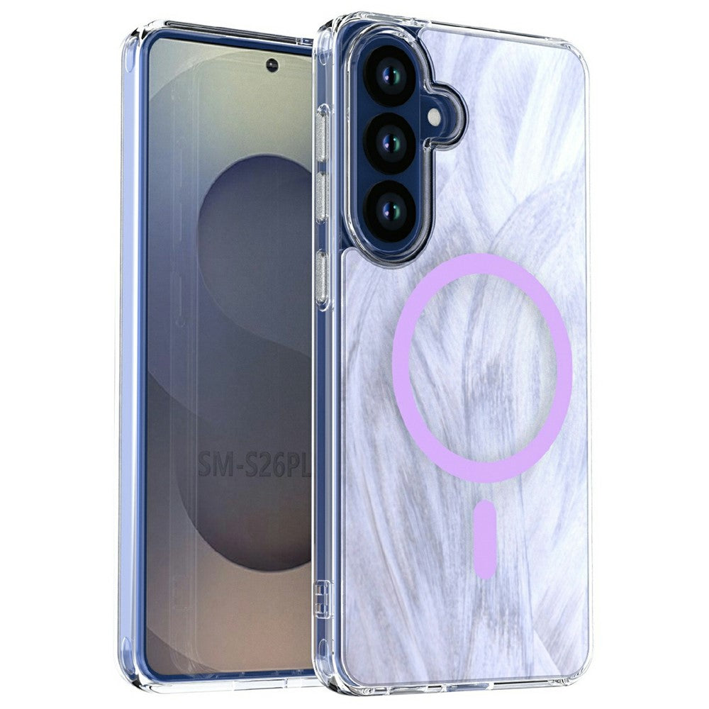 For Samsung Galaxy S26+ Magnetic Case Foxtail Pattern TPU + Acrylic Shockproof Phone Cover