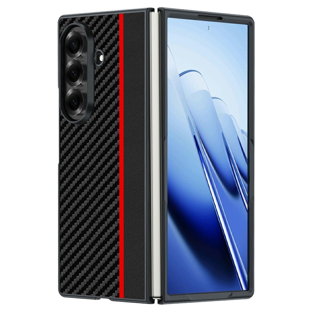 For Samsung Galaxy Z Fold8 Ultra Case Leather + PC Hard Phone Cover Carbon Fiber Texture