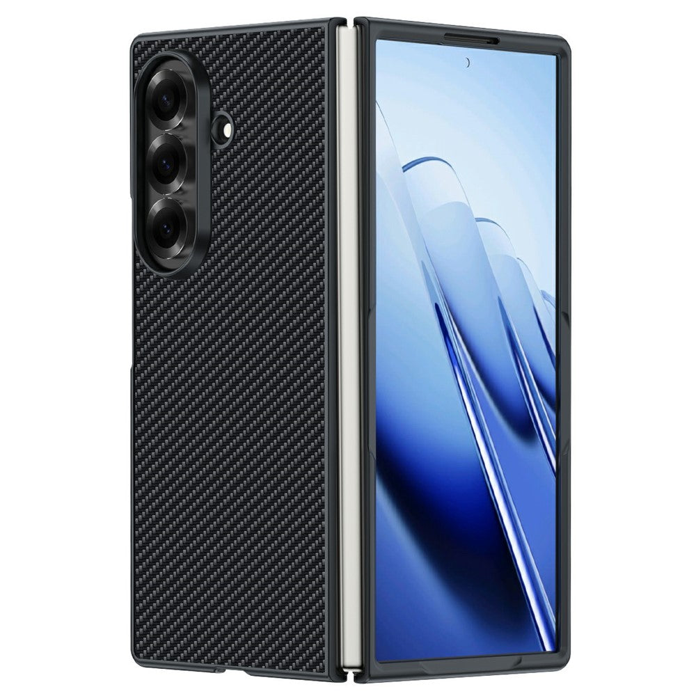 For Samsung Galaxy Z Fold8 Ultra Case Leather + PC Hard Phone Cover Carbon Fiber Texture