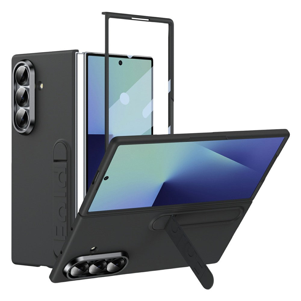 For Samsung Galaxy Z Fold8 Ultra Phone Case Kickstand PC Cover with Tempered Glass Screen Protector