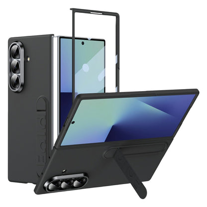 For Samsung Galaxy Z Fold8 Ultra Phone Case Kickstand PC Cover with Tempered Glass Screen Protector