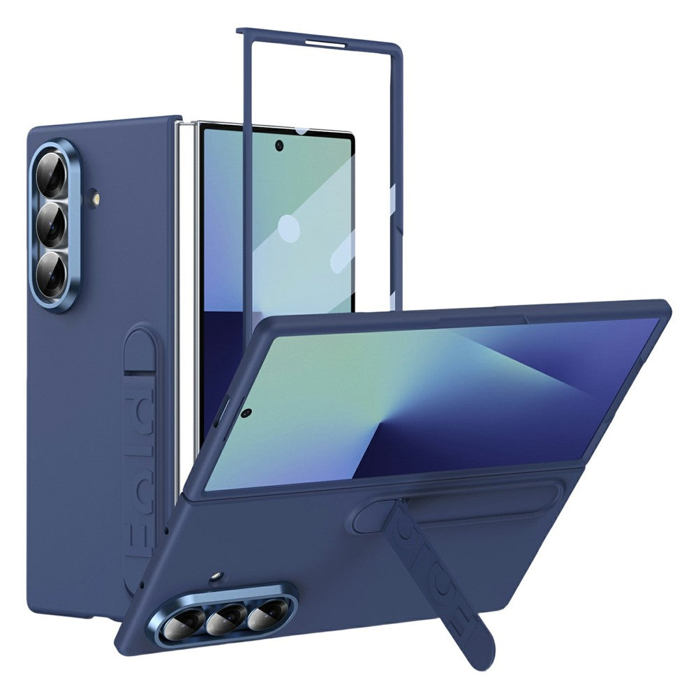 For Samsung Galaxy Z Fold8 Ultra Phone Case Kickstand PC Cover with Tempered Glass Screen Protector