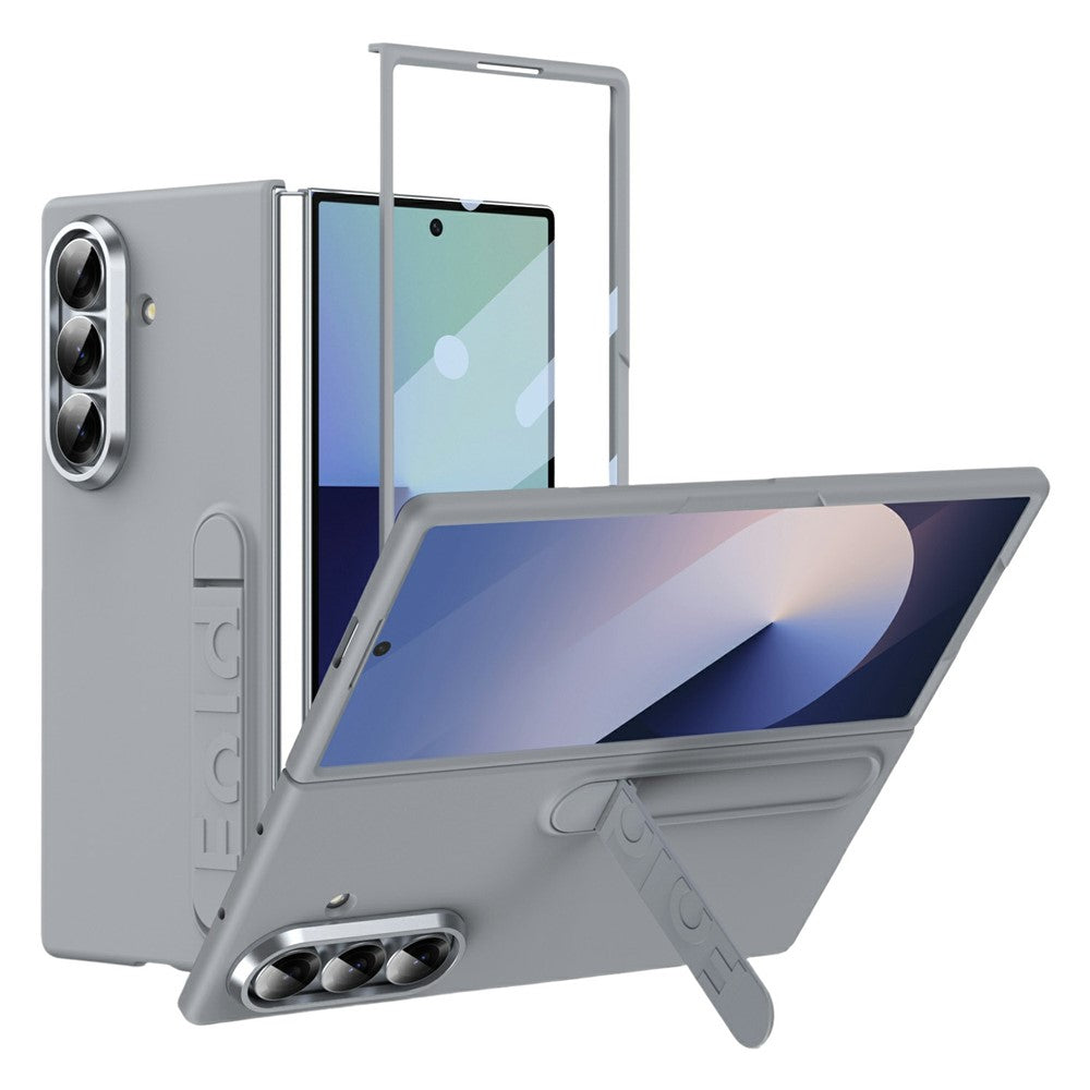 For Samsung Galaxy Z Fold8 Ultra Phone Case Kickstand PC Cover with Tempered Glass Screen Protector