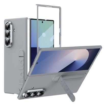 For Samsung Galaxy Z Fold8 Ultra Phone Case Kickstand PC Cover with Tempered Glass Screen Protector