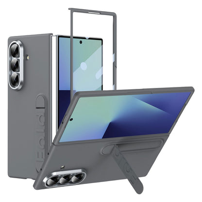 For Samsung Galaxy Z Fold8 Ultra Phone Case Kickstand PC Cover with Tempered Glass Screen Protector