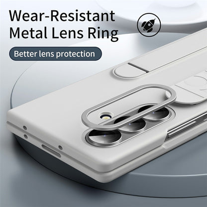For Samsung Galaxy Z Fold8 Ultra Case with Tempered Glass Film Kickstand Wristband PC + Silicone Phone Cover