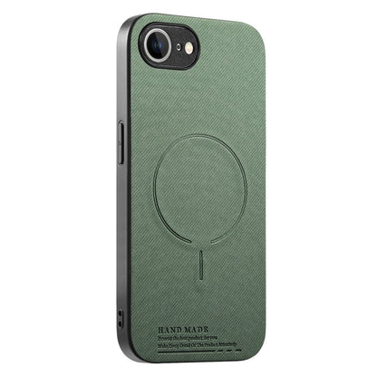 For iPhone 17e  /  16e Magnetic Case Cloth Texture PC + TPU + PU Leather Anti-Scratch Phone Cover