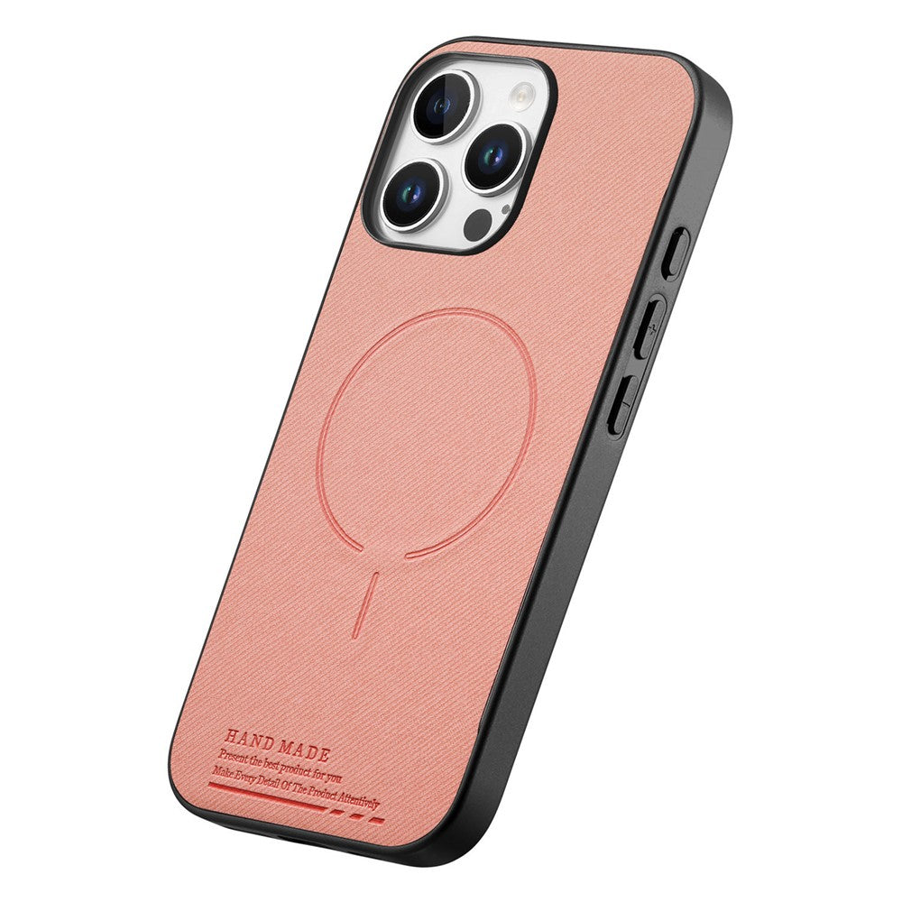For iPhone 16 Pro Magnetic Case Cloth Texture PC + TPU + PU Leather Anti-Scratch Phone Cover