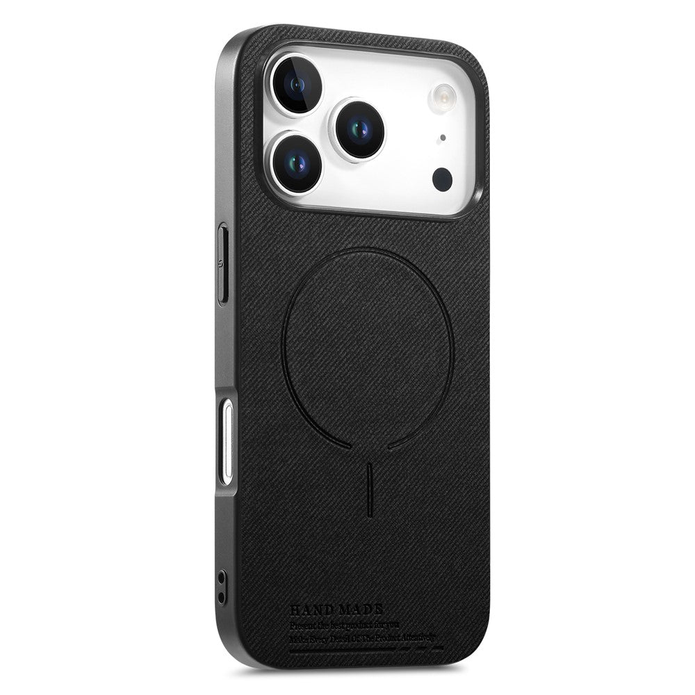 For iPhone 18 Pro / 17 Pro Magnetic Case Cloth Texture PC + TPU + PU Leather Anti-Scratch Phone Cover