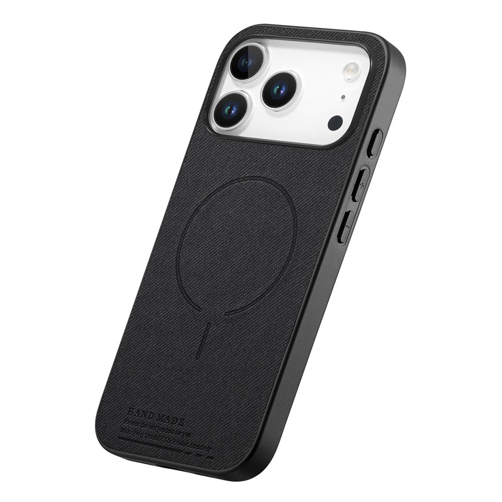 For iPhone 18 Pro / 17 Pro Magnetic Case Cloth Texture PC + TPU + PU Leather Anti-Scratch Phone Cover
