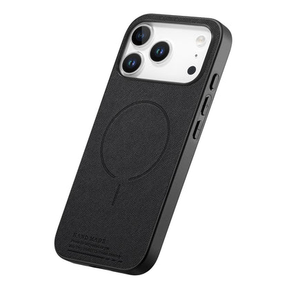 For iPhone 18 Pro / 17 Pro Magnetic Case Cloth Texture PC + TPU + PU Leather Anti-Scratch Phone Cover